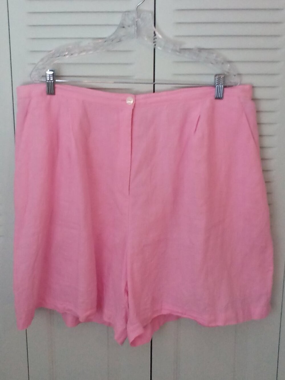 REAL CLOTHES 20 SALON Z 100% IRISH LINEN FRONT POCKETS ELASTIC SIDE WAIST DARTED